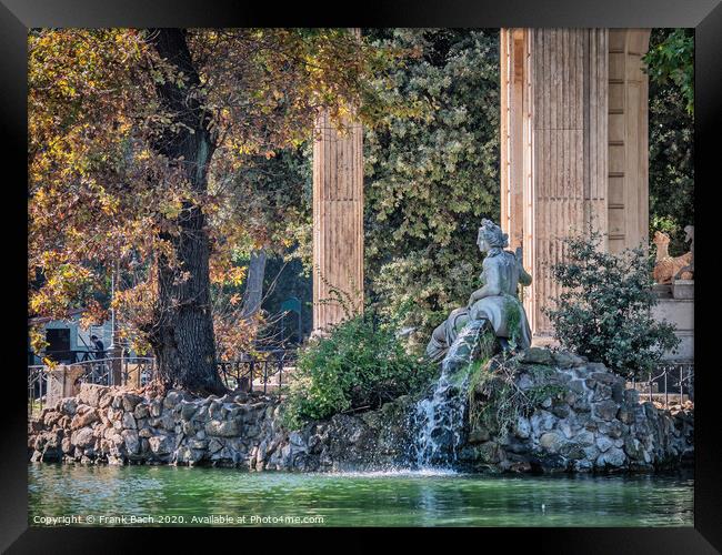 Asclepius Greek Temple in Villa Borghese, Rome Italy Framed Print by Frank Bach