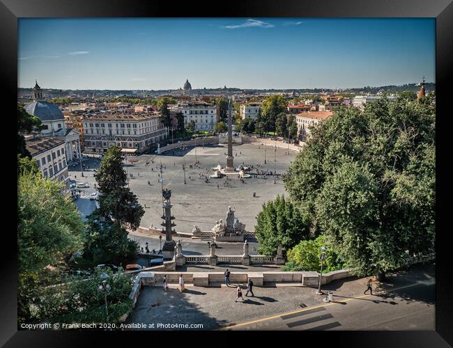 Piazza popolo in the center of Rome, Italy Framed Print by Frank Bach