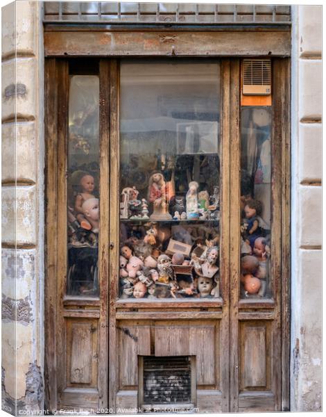 Ospedale delle Bambole doll repair shop in Rome, Italy Canvas Print by Frank Bach