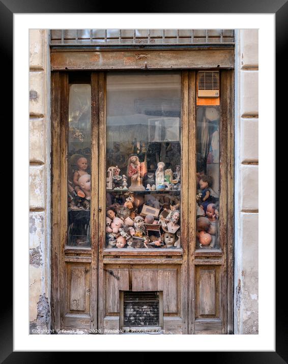 Ospedale delle Bambole doll repair shop in Rome, Italy Framed Mounted Print by Frank Bach