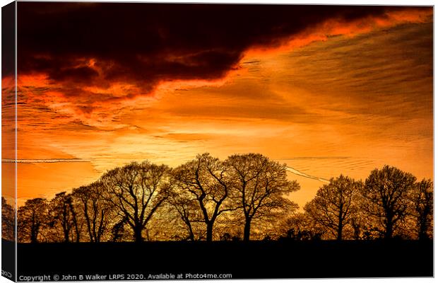 Kentish Winter Sunset Canvas Print by John B Walker LRPS