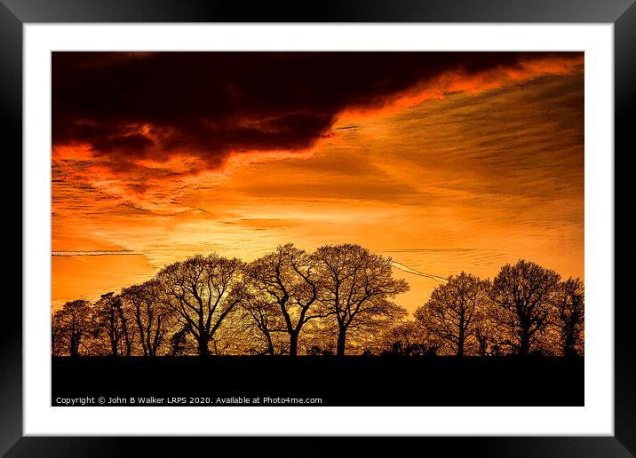 Kentish Winter Sunset Framed Mounted Print by John B Walker LRPS