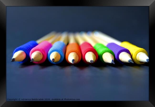 Colorful pencils Framed Print by Adrianna Bielobradek