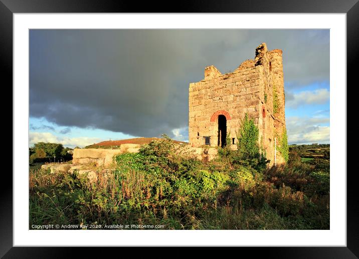 Tincroft and Carn Brea Framed Mounted Print by Andrew Ray