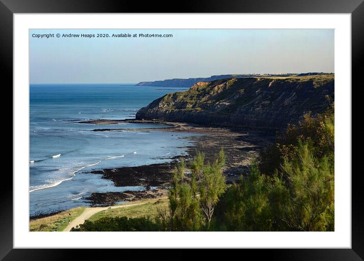 Scarborough to Filey coastline Framed Mounted Print by Andrew Heaps