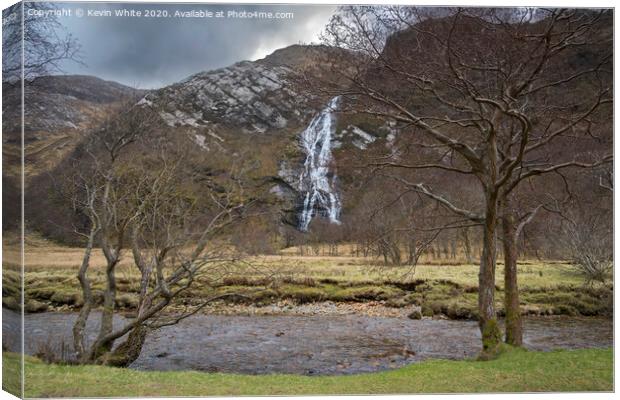 Steall Falls in the highlands of Scotland Canvas Print by Kevin White