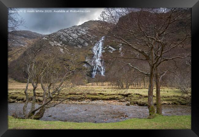 Steall Falls in the highlands of Scotland Framed Print by Kevin White