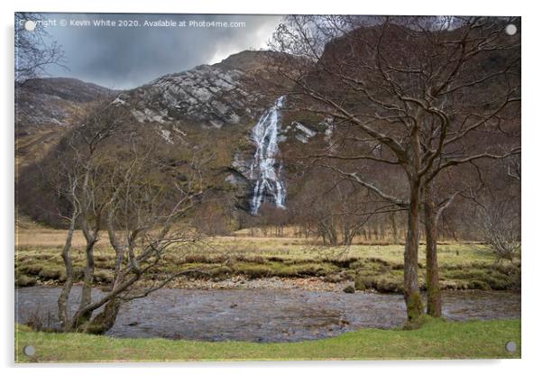 Steall Falls in the highlands of Scotland Acrylic by Kevin White