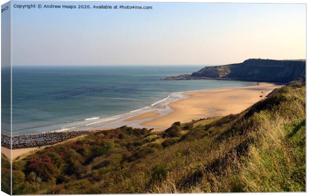 Cayton bay beach in Scarborough Canvas Print by Andrew Heaps