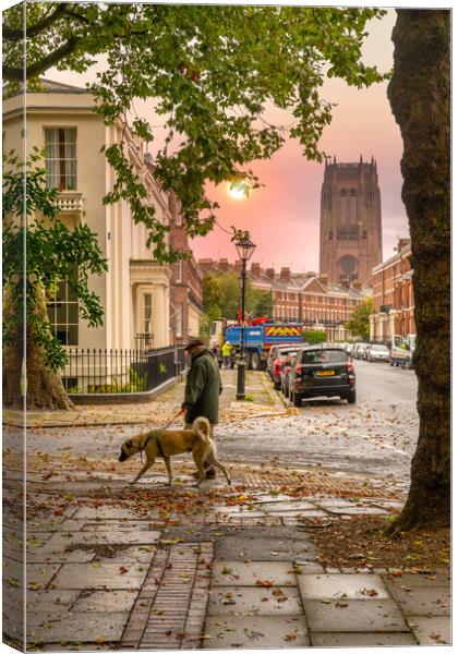 The Georgian area of Falkner Square, Liverpool in Autumn Canvas Print by Dave Wood