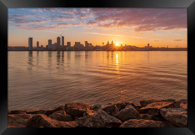 Liverpool Waterfront Sunrise Framed Print by Dave Wood