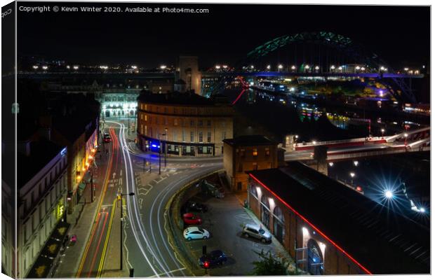 Newcastle Traffic trails Canvas Print by Kevin Winter