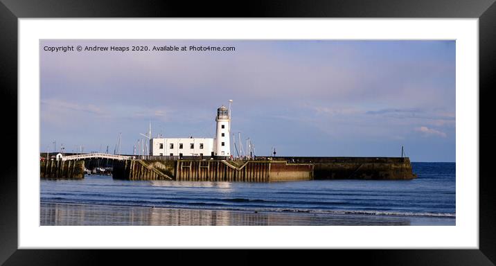 Lighthouse in Scarborough. Framed Mounted Print by Andrew Heaps