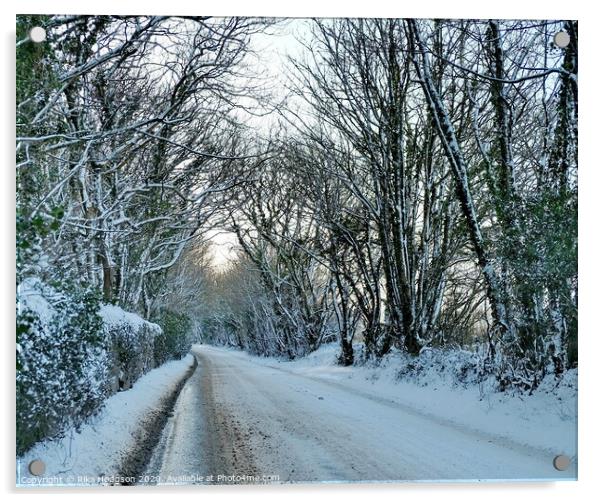 Frozen Praze Road, Leedstown, Cornwall Acrylic by Rika Hodgson