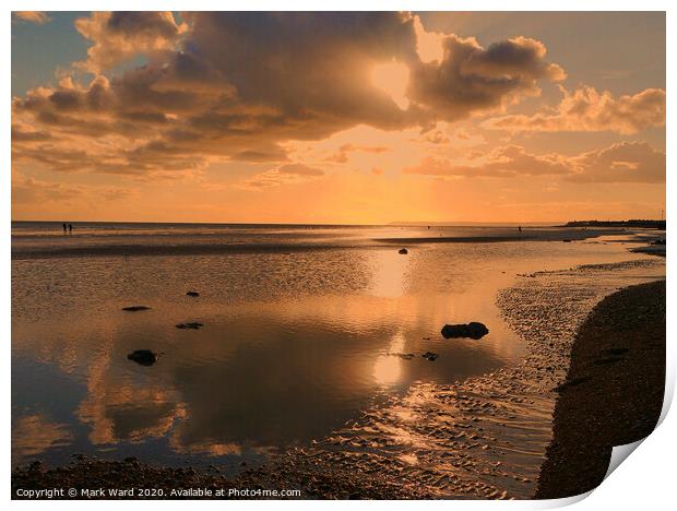 Sussex Coastal Sunset Print by Mark Ward