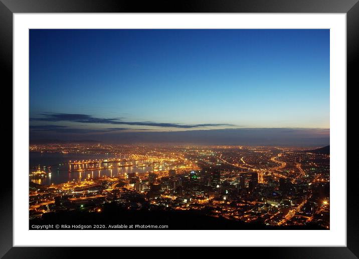 Sunrise over the Peninsula of Cape Town, South Africa Framed Mounted Print by Rika Hodgson