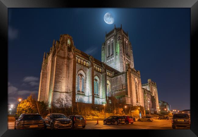 Liverpool Cathedral at Night Framed Print by Dave Wood