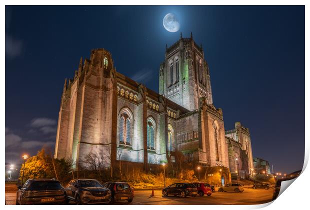 Liverpool Cathedral at Night Print by Dave Wood
