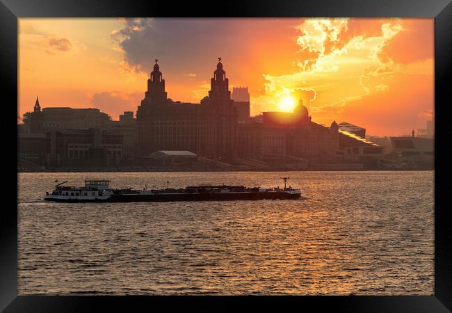 Liverpool waterfront sunrise Framed Print by Dave Wood