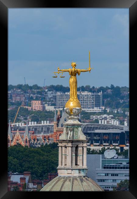 Old Bailey Statue of Justice, London Framed Print by Dave Wood