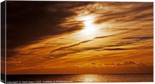 Sunset Over Rye Coast Canvas Print by Mark Ward