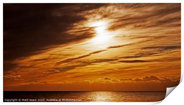 Sunset Over Rye Coast Print by Mark Ward