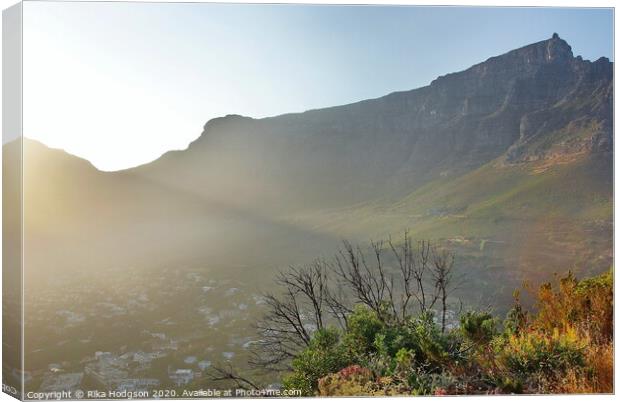 Misty Table Mountain, Cape Town, South Africa Canvas Print by Rika Hodgson