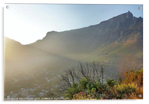 Misty Table Mountain, Cape Town, South Africa Acrylic by Rika Hodgson
