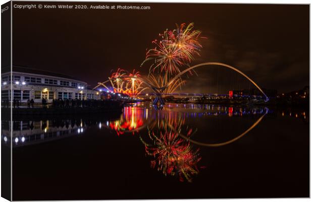 Stockton Fireworks Canvas Print by Kevin Winter
