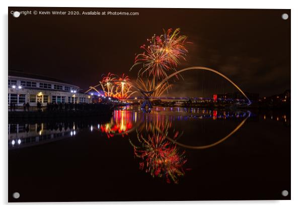 Stockton Fireworks Acrylic by Kevin Winter