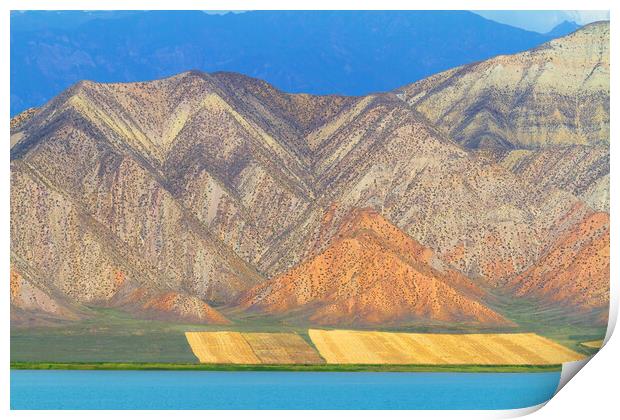 Kyrgyzstan. Mountain beautiful landscape in autumn Print by Tartalja 