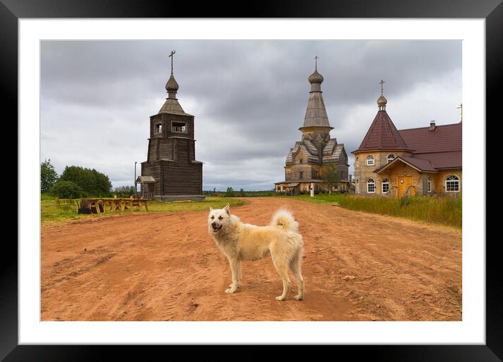 Varzuga, ancient age 600 years old settlement in the north of Ru Framed Mounted Print by Tartalja 