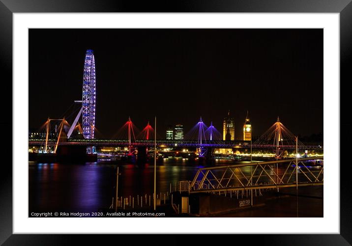 Purple London Eye, London Framed Mounted Print by Rika Hodgson