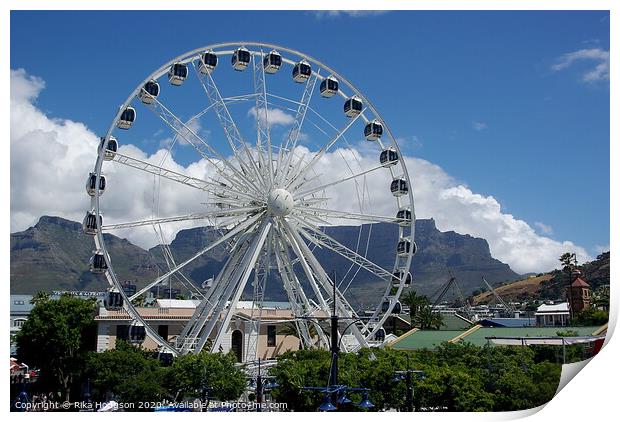 Cape Wheel, V&A Waterfront, Cape Town, SA Print by Rika Hodgson