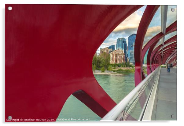 calgary thru bridge 2 Acrylic by jonathan nguyen