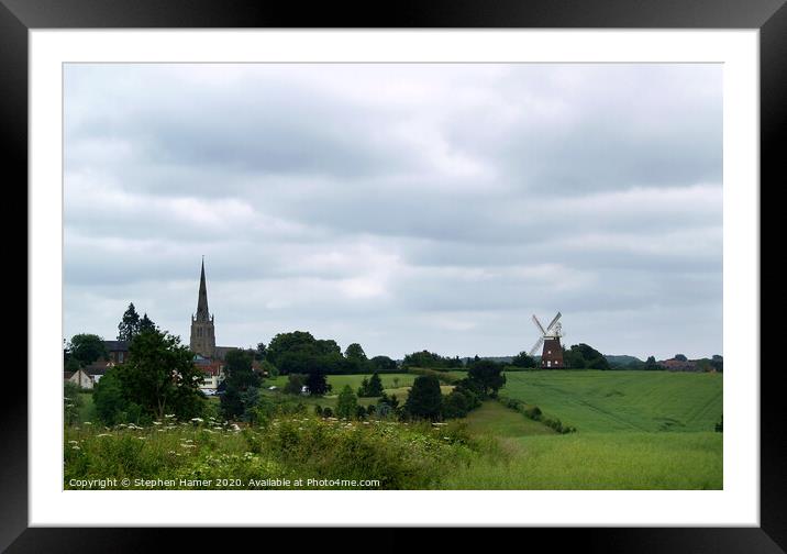 Thaxted Church & Windmill Framed Mounted Print by Stephen Hamer