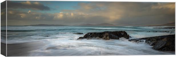 Harris And Lewis Panoramic - The Small Beach Canvas Print by Phil Durkin DPAGB BPE4