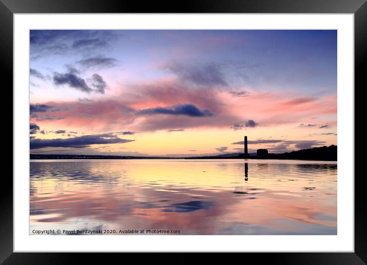 Sunset over Firth of Forth Framed Mounted Print by Pawel Burdzynski