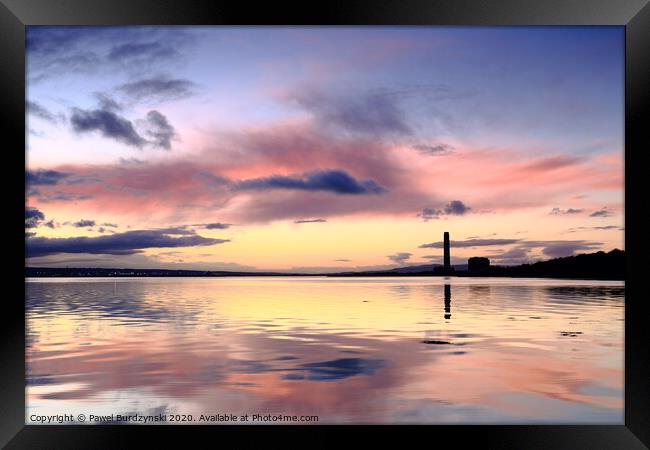 Sunset over Firth of Forth Framed Print by Pawel Burdzynski