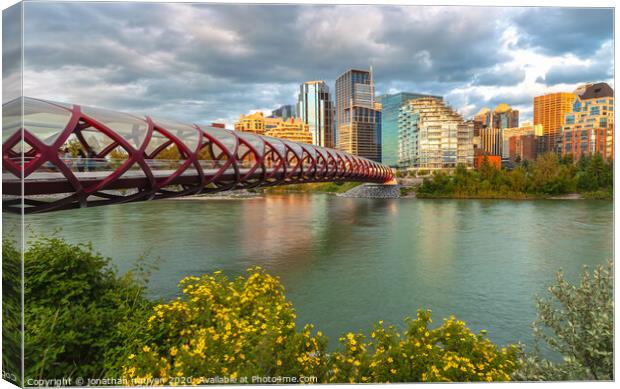 bridge to Calgary Canvas Print by jonathan nguyen