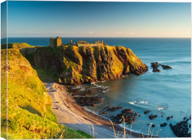 Sunrise at Dunnottar Castle, Aberdeenshire.  Canvas Print by Tommy Dickson