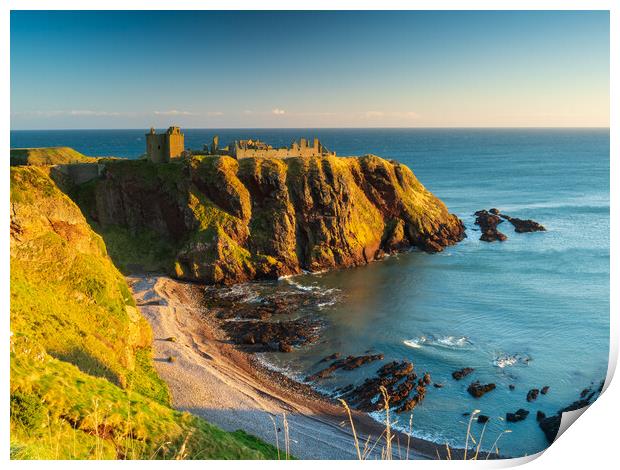 Sunrise at Dunnottar Castle, Aberdeenshire.  Print by Tommy Dickson