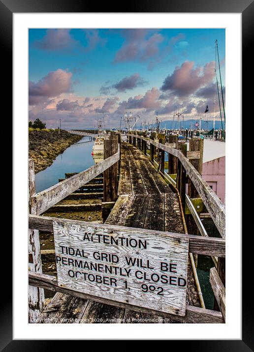 Tidal Grid Sign Framed Mounted Print by Darryl Brooks