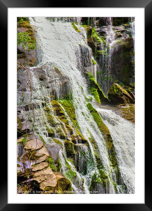 Water Flowing Over Rocks Framed Mounted Print by Darryl Brooks