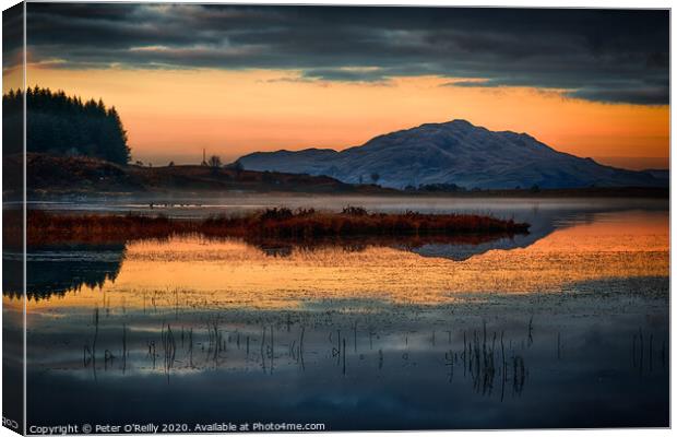 Sunset, Loch Peallach Canvas Print by Peter O'Reilly