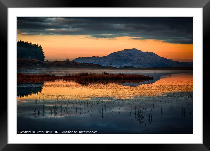 Sunset, Loch Peallach Framed Mounted Print by Peter O'Reilly