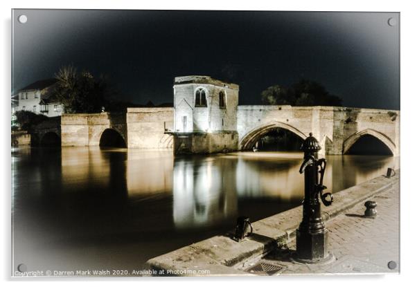 St Ives Bridge (Vignette) Acrylic by Darren Mark Walsh