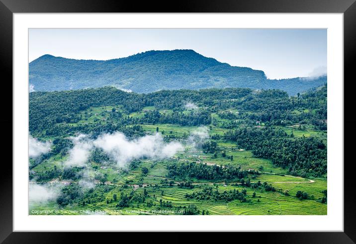 Cloud and hills Framed Mounted Print by Sanjeev Thapa Magar