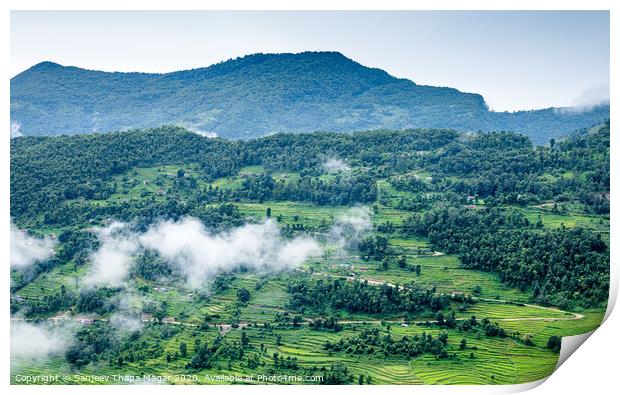 Cloud and hills Print by Sanjeev Thapa Magar