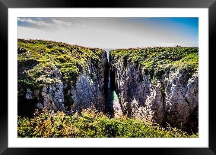 Huntsman's Leap - Castlemartin, Pembrokeshire Framed Mounted Print by Paddy Art
